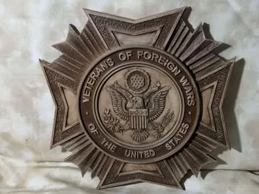 VFW Veterans Star Shield Eagle Crest Wall Hanging