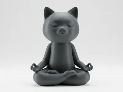 Mini Cute Meditating Cat Figurine