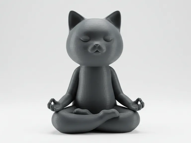 Mini Cute Meditating Cat Figurine