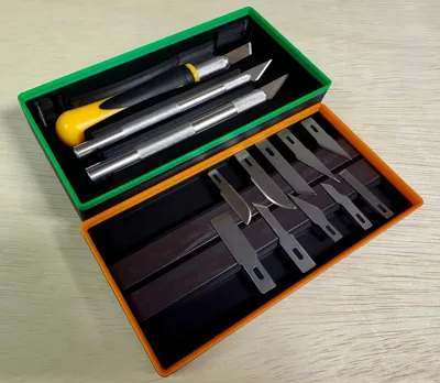 Gridfinity - Exacto Knife Set & Spare Blades Case