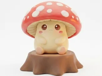 Cute Mushroom on a Log
