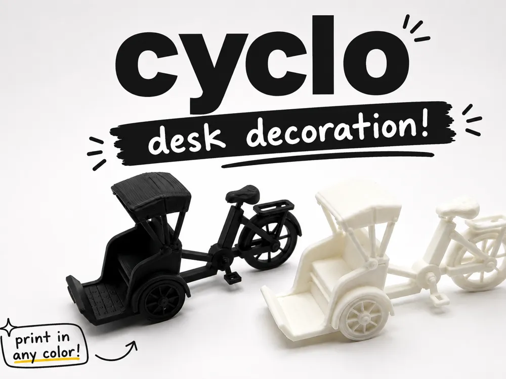 Accesorio para impresora 3D: Customizable Cyclo Desk Decoration. Referencia del modelo original.