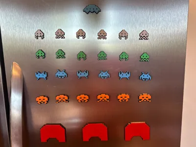 Space Invaders Refrigerator magnets