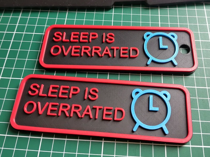 sleep is overrated sign and keychain
