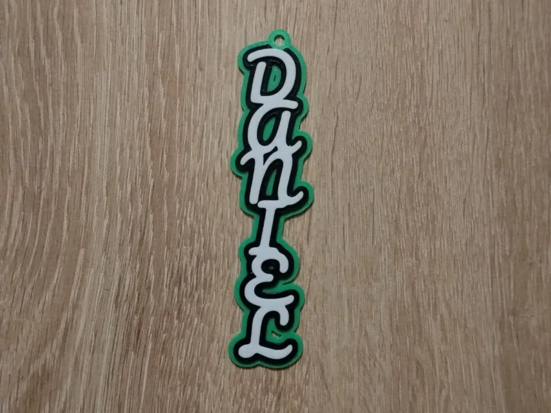 Vertical Custom name Keychain