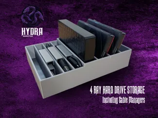 4 Bay Hard Drive Storage with Cable Management