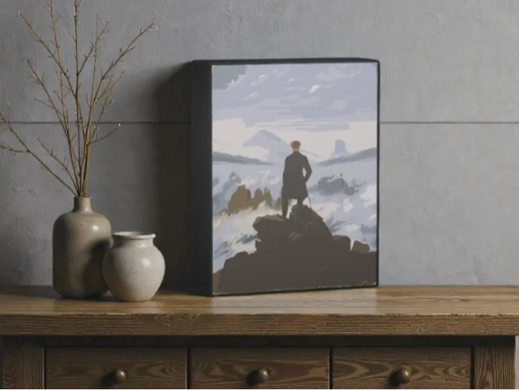 lightbox wanderer above the sea of ​​fog 