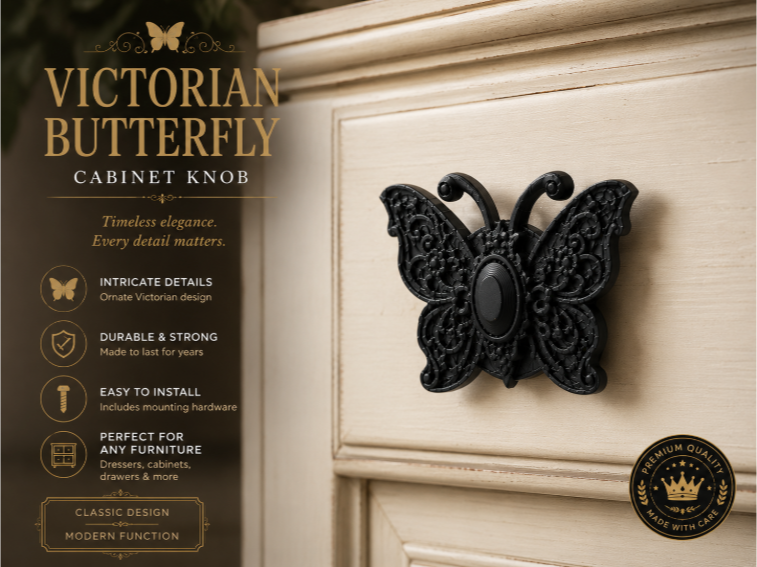 Victorian Butterfly Cabinet Knob