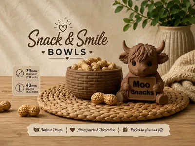 Highland Cow Snack & Smile Bowl