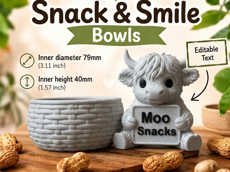 Highland Cow Snack & Smile Bowl