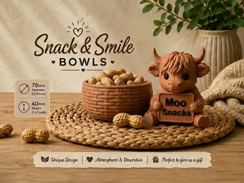 Highland Cow Snack & Smile Bowl