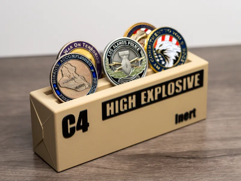 C4 Brick Challenge Coin Display