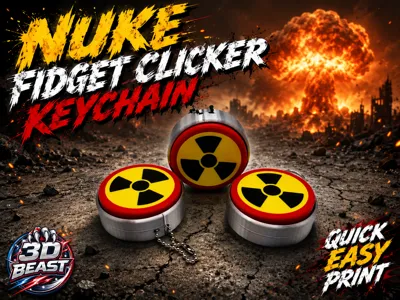 Nuke Fidget Clicker Keychain