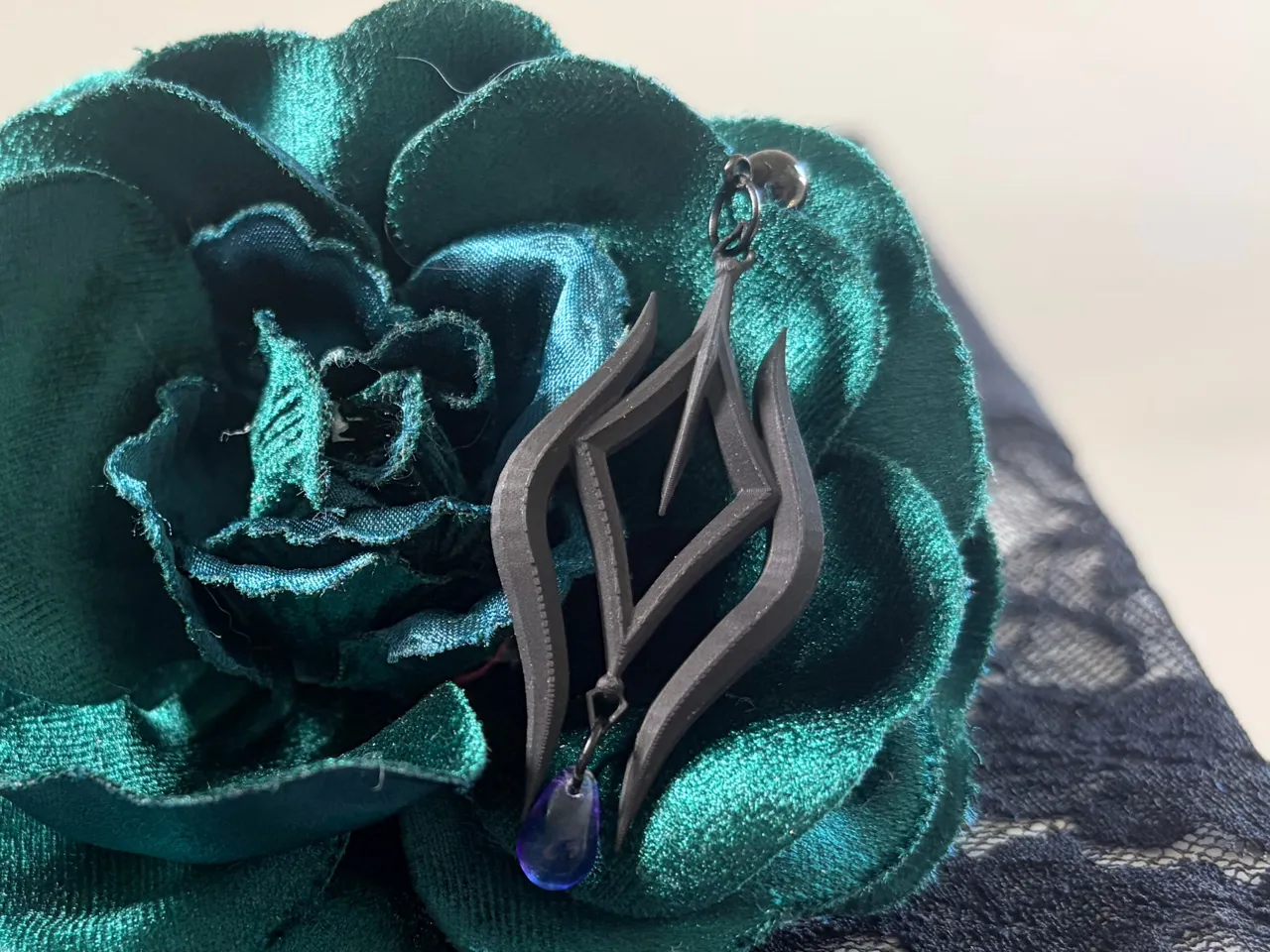 Obsidian Whisper – Gothic Inspired Sigil Earrings view 2