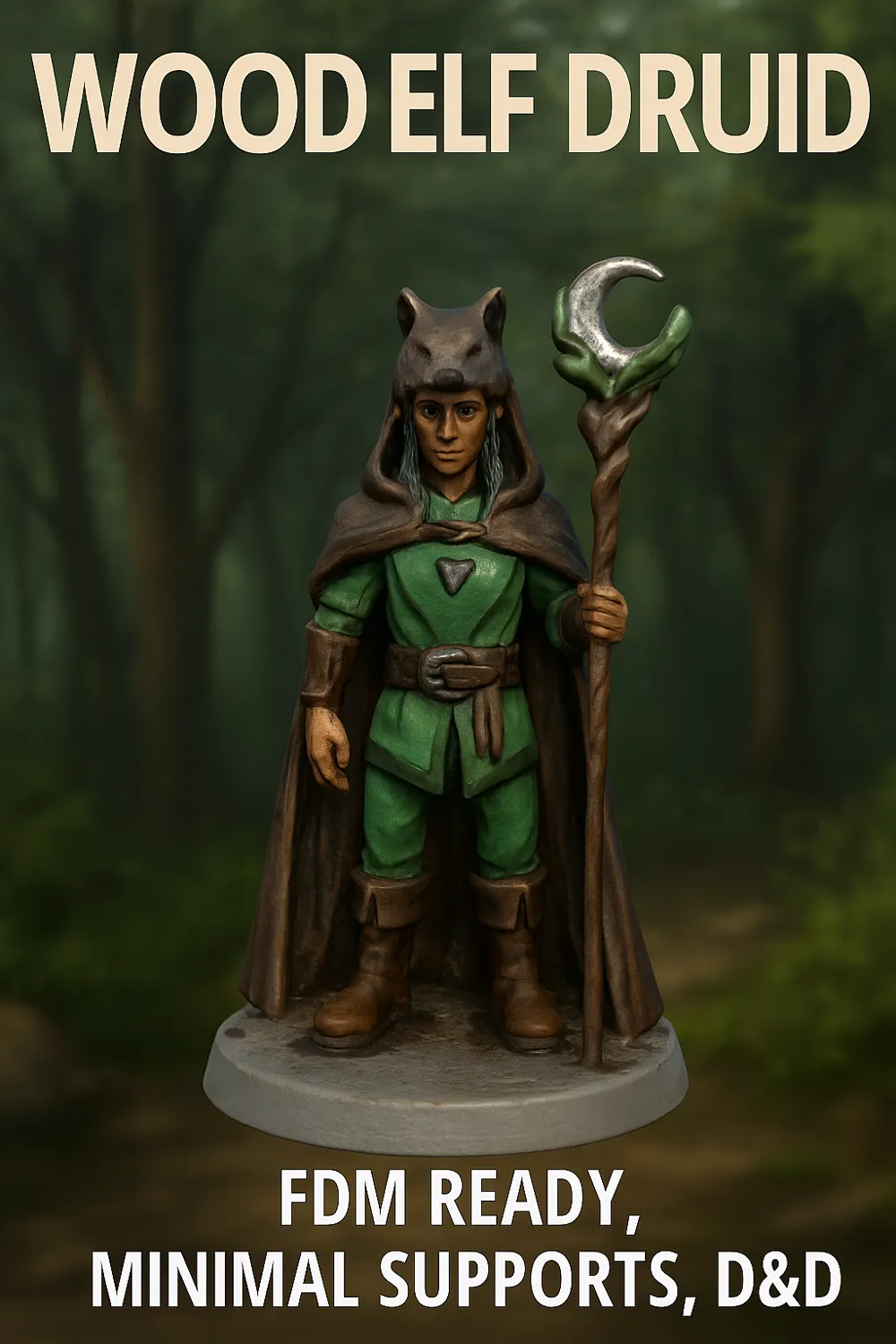 Druida da lua Elfo da floresta D&D miniatura por JDeMon89 MakerWorld ...