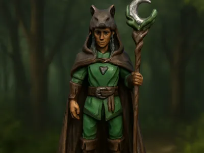 Wood Elf Moon Druid d&d miniature