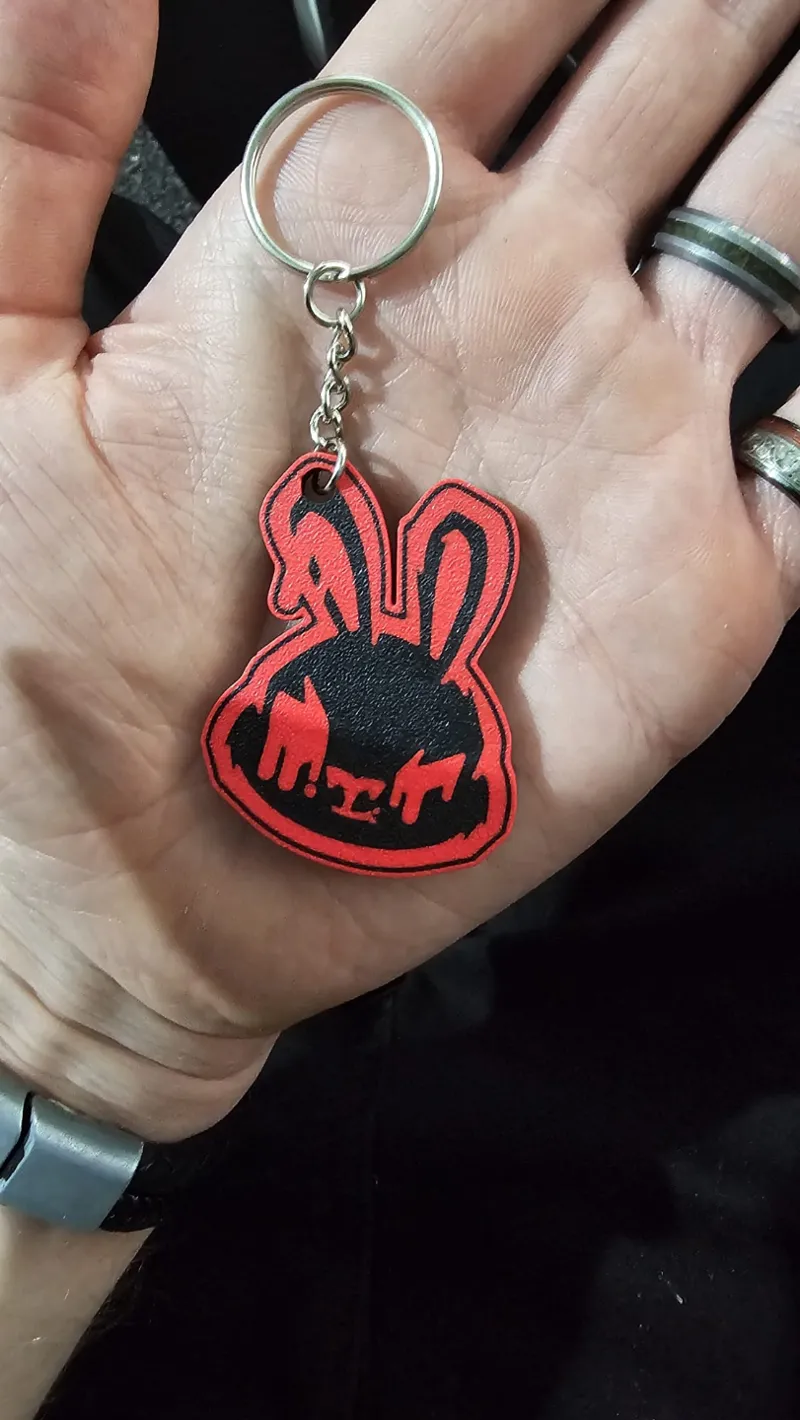 Sneak Bunny Satanic cult keychain