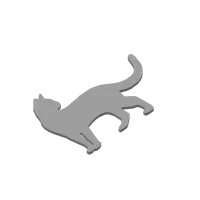 Silhouette de chat phosphorescente - badge / sticker — photo 2