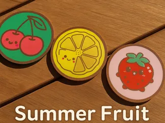Sweet Summer Fruit Coasters – 4-Piece Set