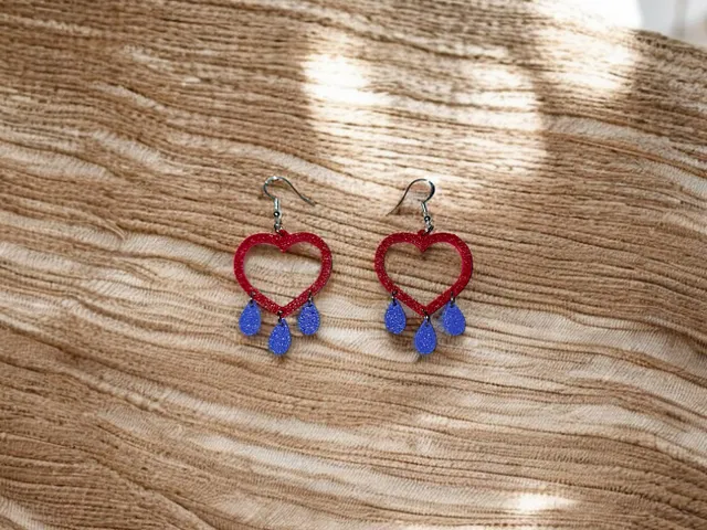 Heart drops earrings