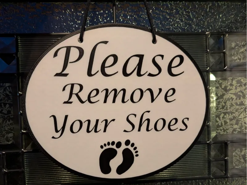 Please Remove Your Shoes Sign