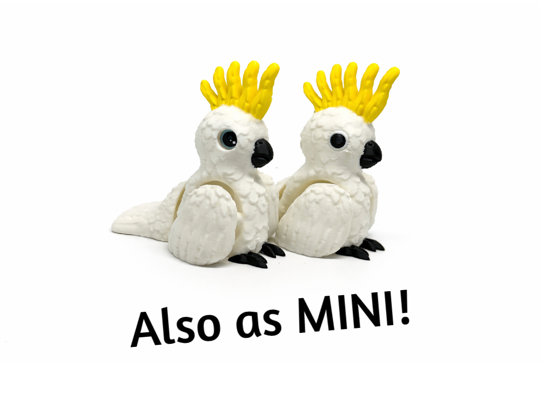 Chibby cockatoo  - also as MINI & eyes in glass!