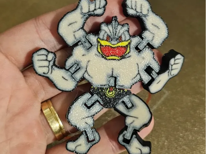 Machomp Key Chain Machamp Flexi Keychain Fidget Pokémon Toy STL - Free 3D Print Model ...