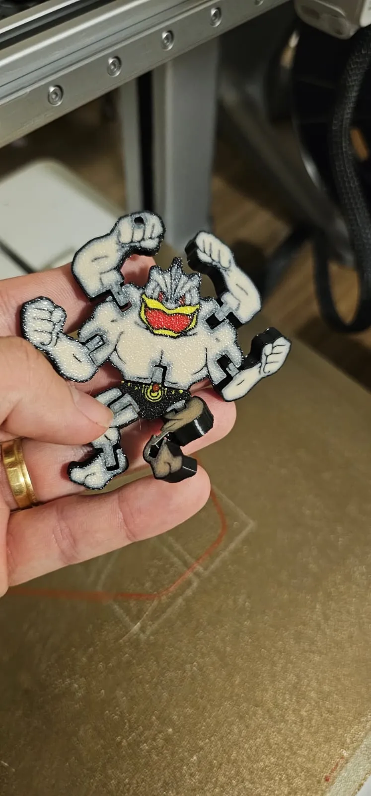 Machomp Key Chain Machamp Flexi Keychain Fidget Pokémon Toy STL - Free 3D Print Model ...