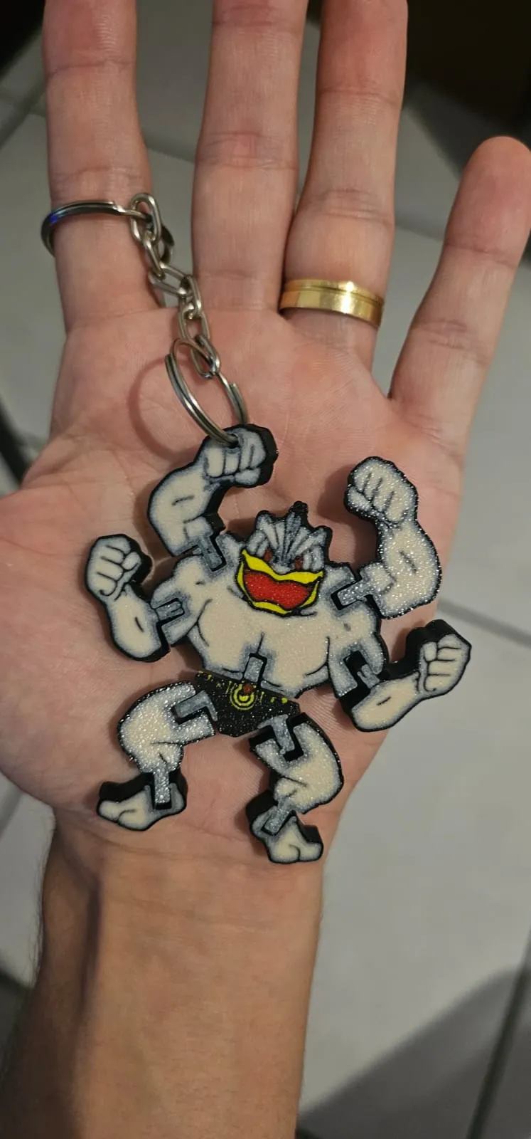 Machomp Key Chain Machamp Flexi Keychain Fidget Pokémon Toy STL - Free 3D Print Model ...