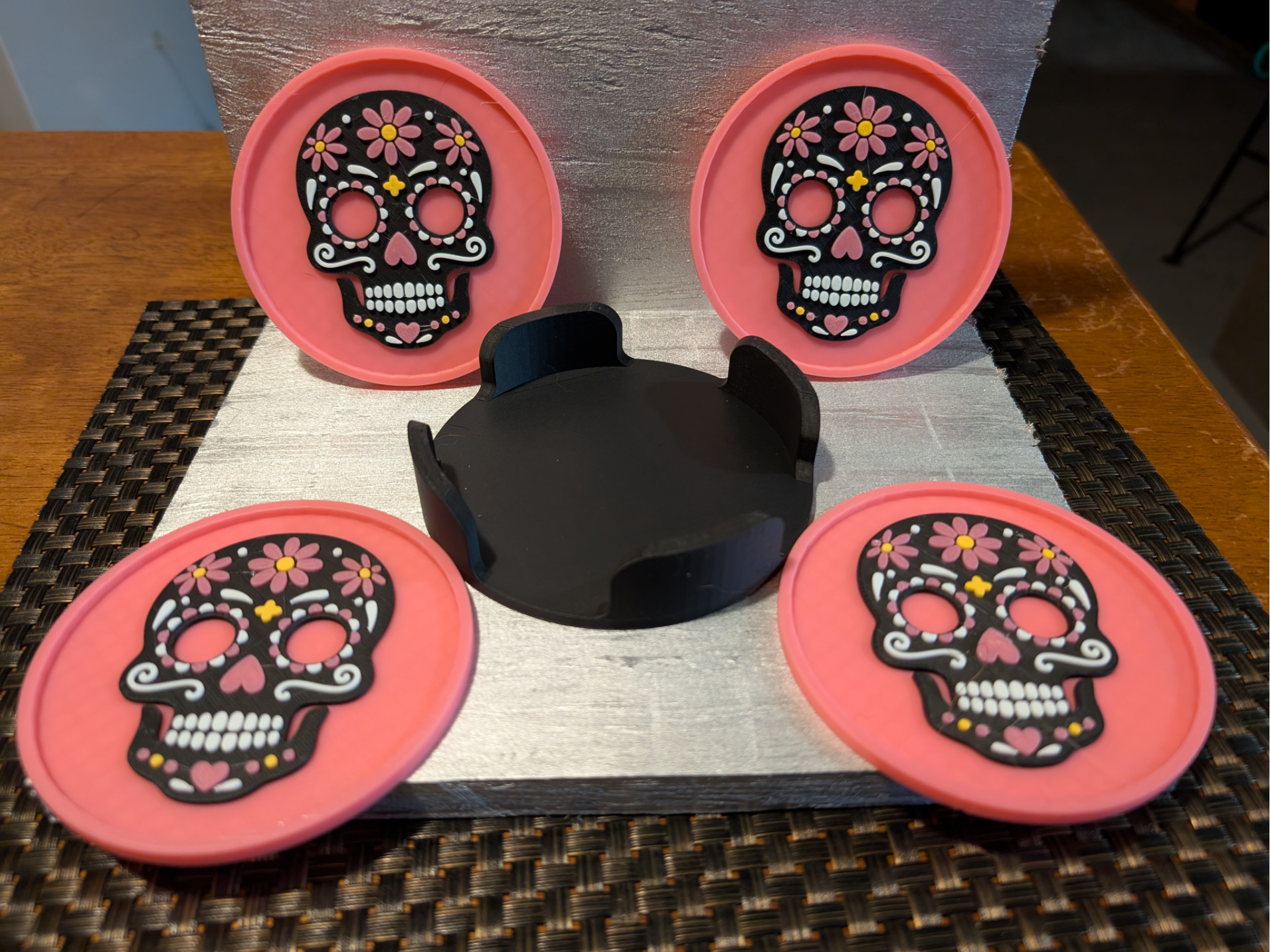 Sugar Skull Coaster Set
