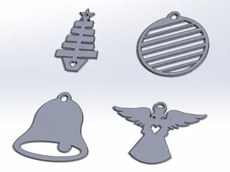 Elegant Christmas Ornament (Bell, Angel, Tree, +1)