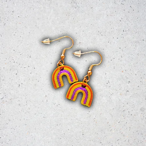 Pendientes de Arcoíris multicolor a doble cara view 2