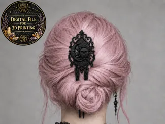 Goth Sun Moon Hairpin Fork