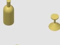 wine glass and bottle and martini