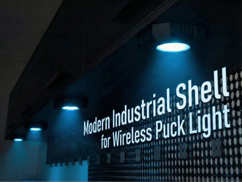Modern Industrial Shell for Wireless Puck Light