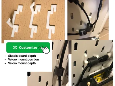 IKEA Skadis Velcro cable mount