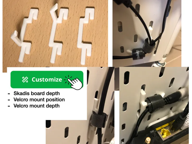 IKEA Skadis Velcro cable mount