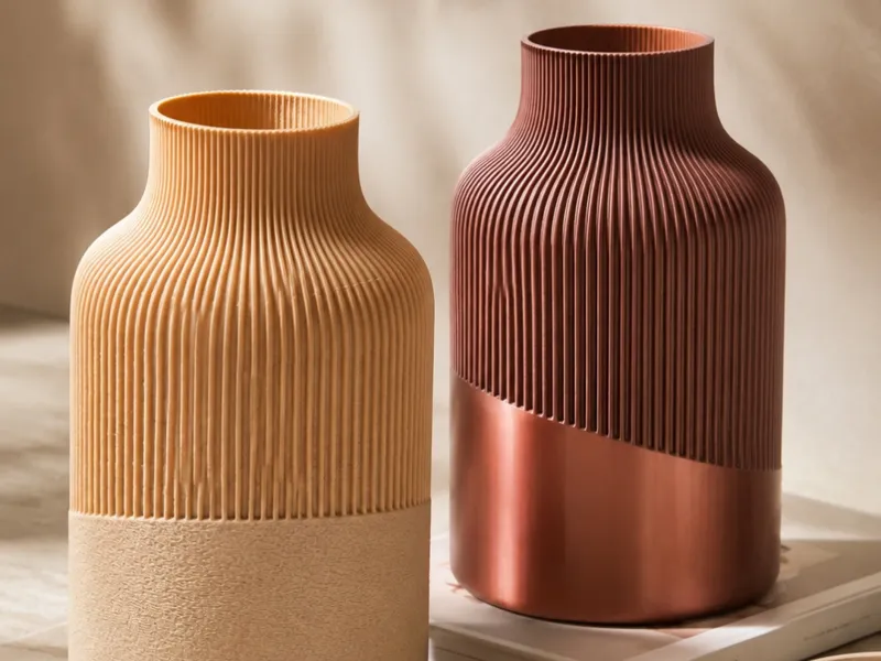 Modern Ribbed Vase – 3 Variants Included