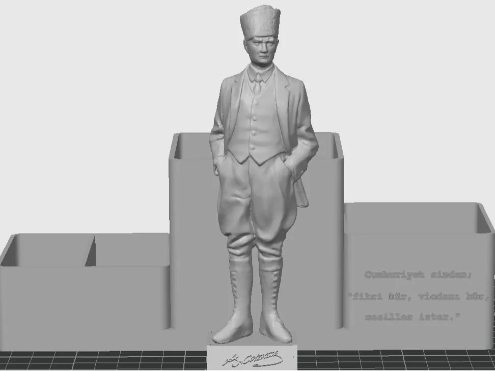 Özel Tasarım Atatürk Biblo Tutucu Dekoratif Hediye Koleksiyonluk Süs