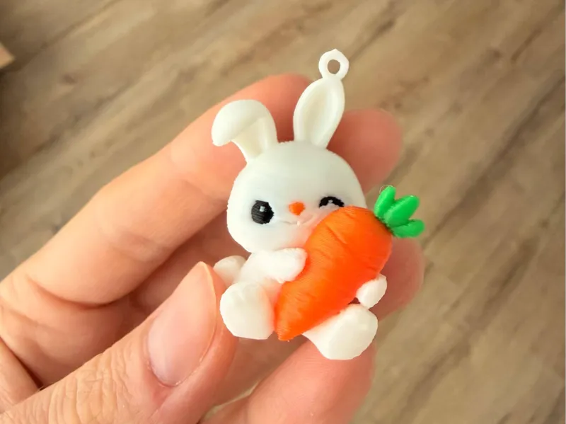 Cute Bunny Keychain with Carrot