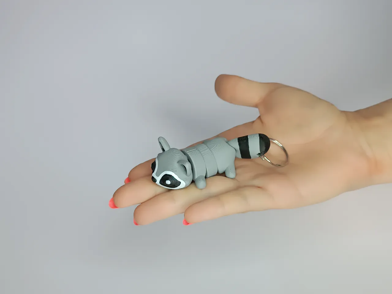 Cute Flexi Pets Raccoon (Keychain & Magnet) view 3