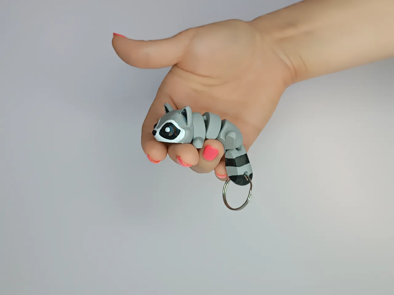 Cute Flexi Pets Raccoon (Keychain & Magnet) view 4