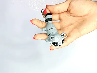 Cute Flexi Pets Raccoon (Keychain & Magnet) view 2
