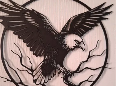 eagle on a branch silhouette