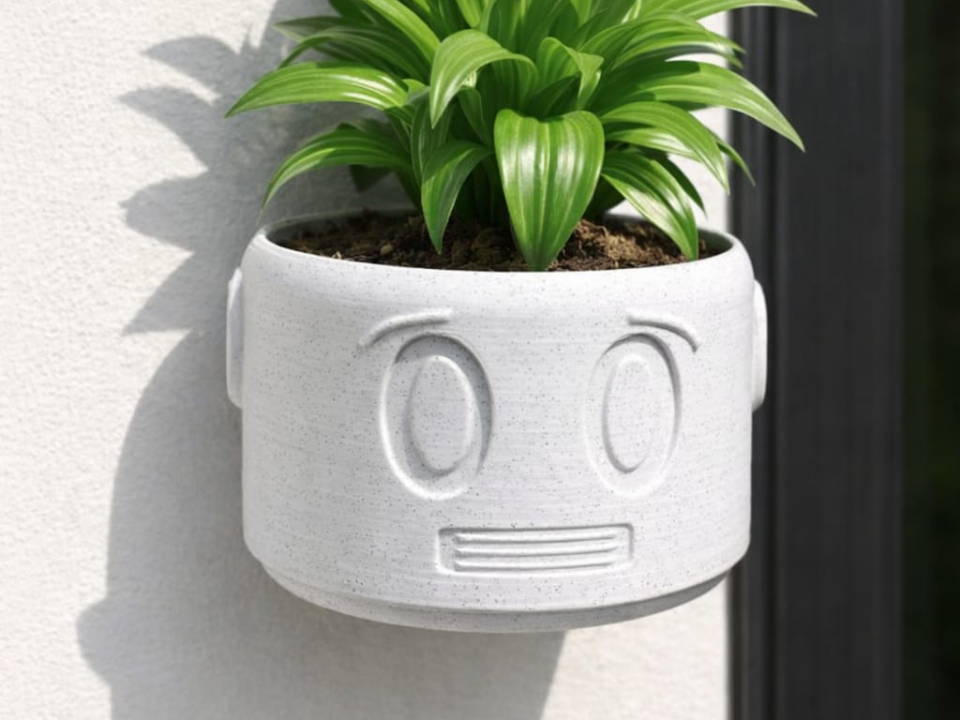 Robot Head Wall Planter
