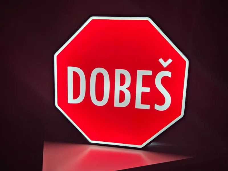 Jakub Dobes stop sign lightbox