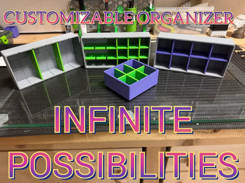 Organizer parametrico impilabile con divisori