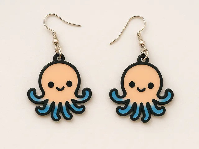 Boucles d’oreilles Pieuvre Kawaii