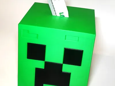 Minecraft Creeper Piggy Bank with Name 