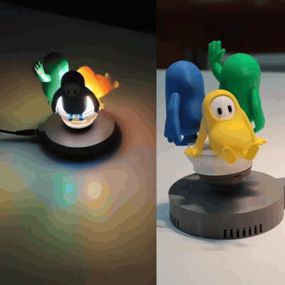 Fall Guys Magnetic Levitation Ornament (Color Lights) (Compatible with Bambu Lab Magnetic Levitation Module) (Disco Ball Style)